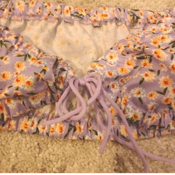 Floral super crop princess sleeves top - Picture 6 of 8